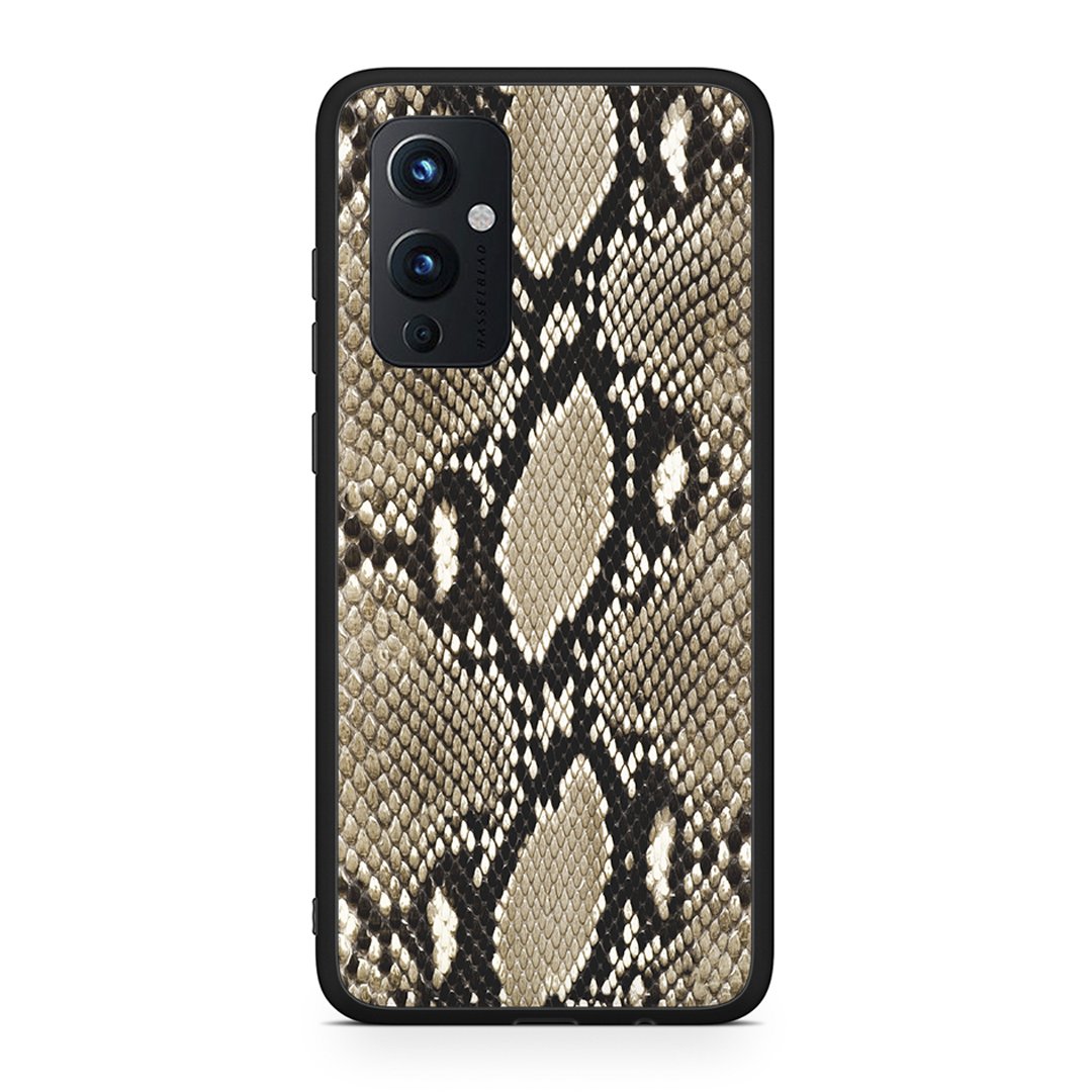 OnePlus 9 Fashion Snake Animal θήκη από τη Smartfits με σχέδιο στο πίσω μέρος και μαύρο περίβλημα | Smartphone case with colorful back and black bezels by Smartfits