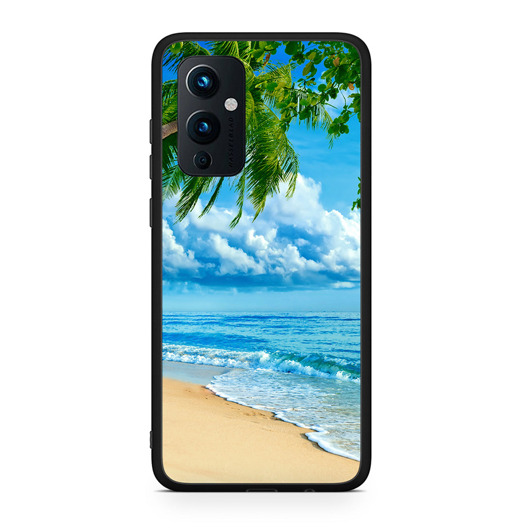 OnePlus 9 Beautiful Beach θήκη από τη Smartfits με σχέδιο στο πίσω μέρος και μαύρο περίβλημα | Smartphone case with colorful back and black bezels by Smartfits