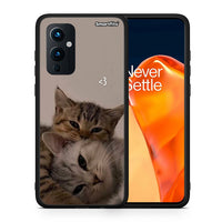 Thumbnail for Θήκη OnePlus 9 Cats In Love από τη Smartfits με σχέδιο στο πίσω μέρος και μαύρο περίβλημα | OnePlus 9 Cats In Love case with colorful back and black bezels