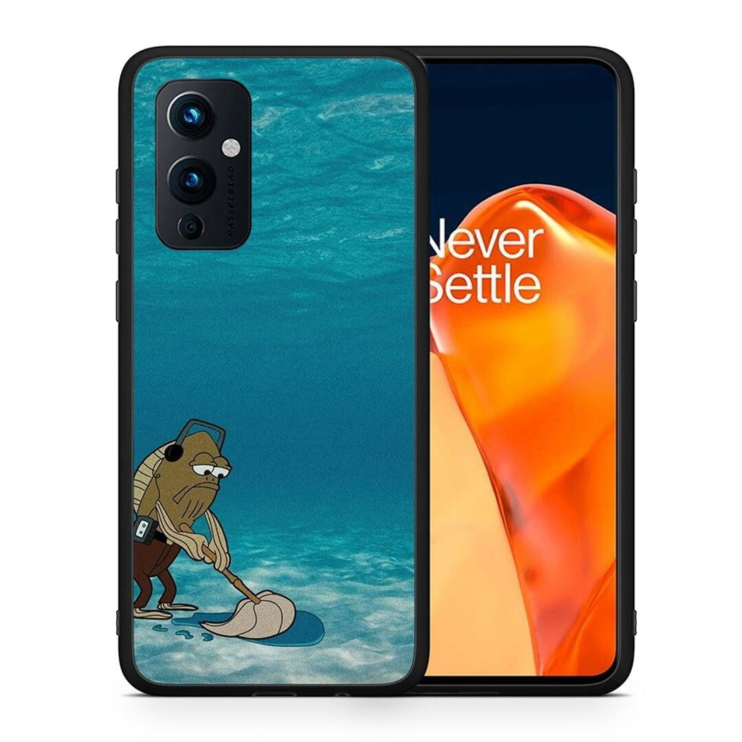 Θήκη OnePlus 9 Clean The Ocean από τη Smartfits με σχέδιο στο πίσω μέρος και μαύρο περίβλημα | OnePlus 9 Clean The Ocean case with colorful back and black bezels