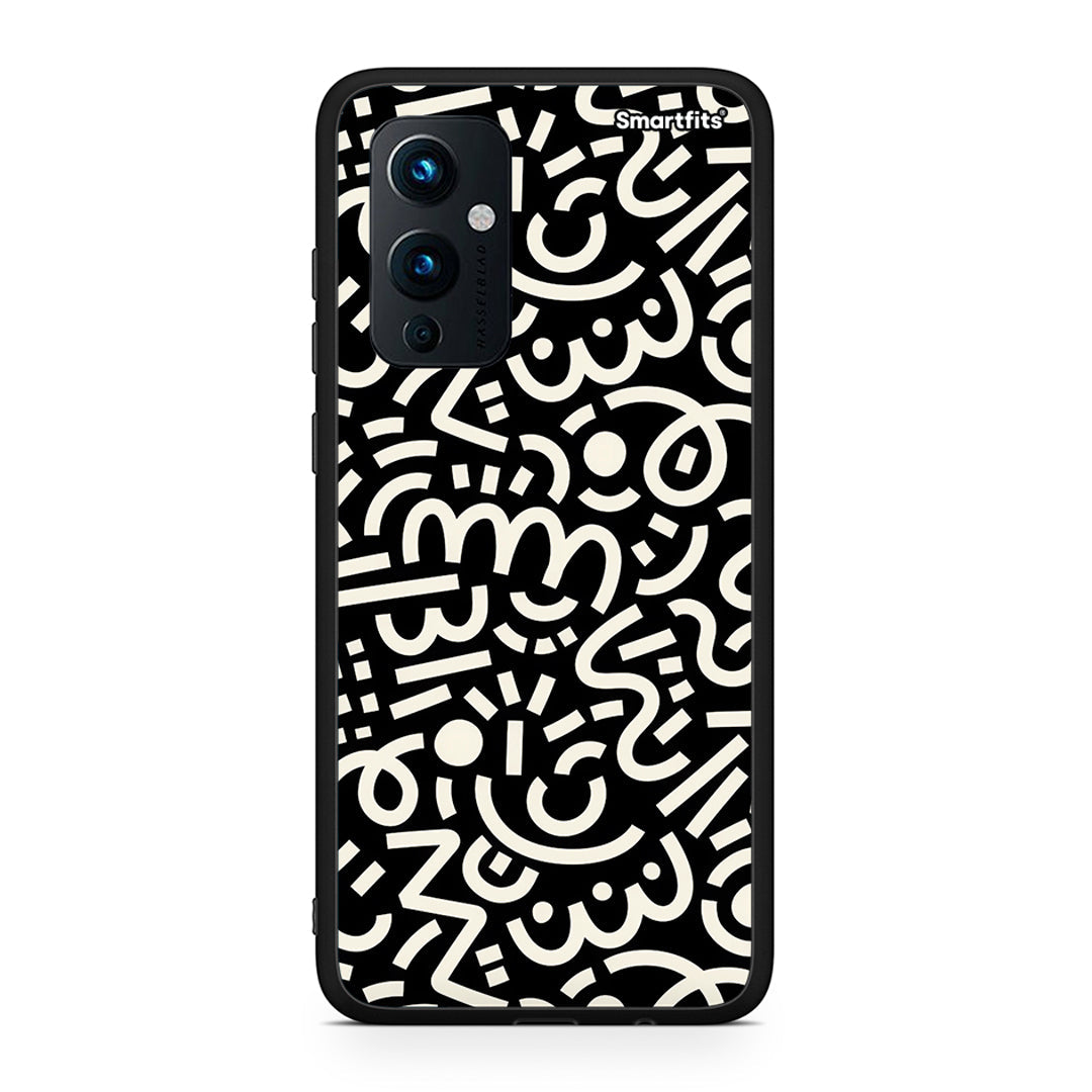 OnePlus 9 Doodle Art Θήκη από τη Smartfits με σχέδιο στο πίσω μέρος και μαύρο περίβλημα | Smartphone case with colorful back and black bezels by Smartfits