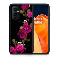 Thumbnail for Θήκη OnePlus 9 Red Roses Flower από τη Smartfits με σχέδιο στο πίσω μέρος και μαύρο περίβλημα | OnePlus 9 Red Roses Flower case with colorful back and black bezels