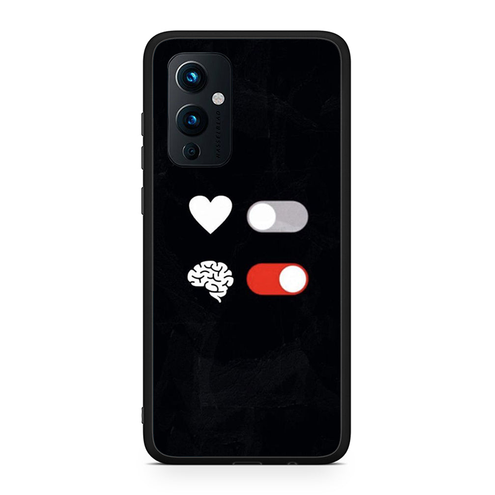 OnePlus 9 Heart Vs Brain Θήκη Αγίου Βαλεντίνου από τη Smartfits με σχέδιο στο πίσω μέρος και μαύρο περίβλημα | Smartphone case with colorful back and black bezels by Smartfits