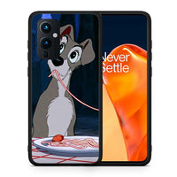 Thumbnail for Θήκη Αγίου Βαλεντίνου OnePlus 9 Lady And Tramp 1 από τη Smartfits με σχέδιο στο πίσω μέρος και μαύρο περίβλημα | OnePlus 9 Lady And Tramp 1 case with colorful back and black bezels