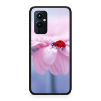 Thumbnail for OnePlus 9 Ladybug Flower θήκη από τη Smartfits με σχέδιο στο πίσω μέρος και μαύρο περίβλημα | Smartphone case with colorful back and black bezels by Smartfits
