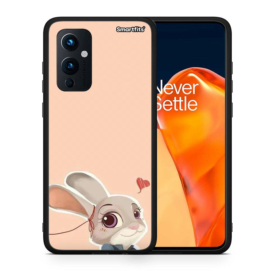 Θήκη OnePlus 9 Nick Wilde And Judy Hopps Love 2 από τη Smartfits με σχέδιο στο πίσω μέρος και μαύρο περίβλημα | OnePlus 9 Nick Wilde And Judy Hopps Love 2 case with colorful back and black bezels