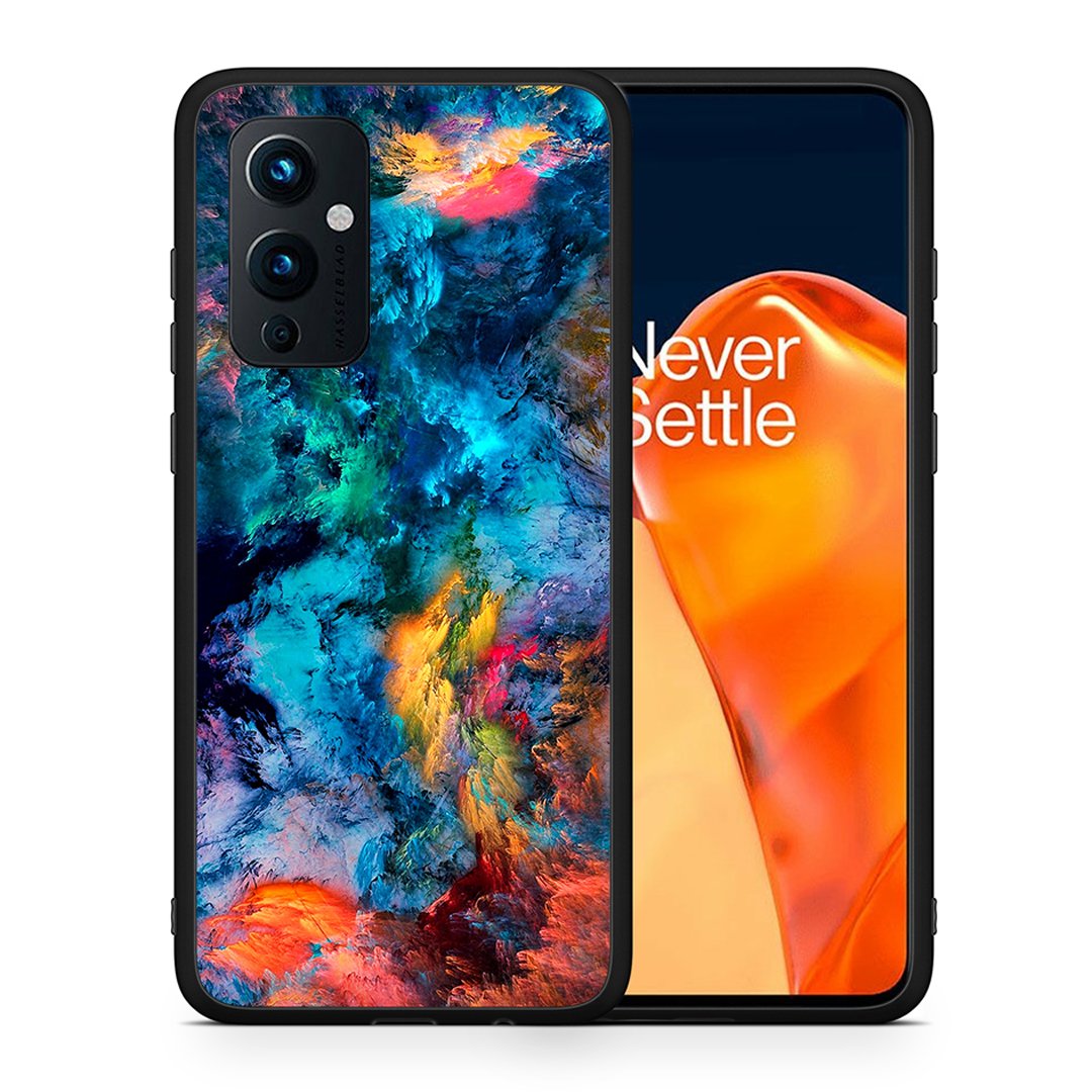 Θήκη OnePlus 9 Crayola Paint από τη Smartfits με σχέδιο στο πίσω μέρος και μαύρο περίβλημα | OnePlus 9 Crayola Paint case with colorful back and black bezels