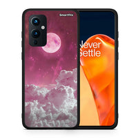 Thumbnail for Θήκη OnePlus 9 Pink Moon από τη Smartfits με σχέδιο στο πίσω μέρος και μαύρο περίβλημα | OnePlus 9 Pink Moon case with colorful back and black bezels