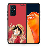 Thumbnail for Θήκη OnePlus 9 Pirate Luffy από τη Smartfits με σχέδιο στο πίσω μέρος και μαύρο περίβλημα | OnePlus 9 Pirate Luffy case with colorful back and black bezels