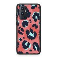 Thumbnail for OnePlus 9 Pro Pink Leopard Animal θήκη από τη Smartfits με σχέδιο στο πίσω μέρος και μαύρο περίβλημα | Smartphone case with colorful back and black bezels by Smartfits