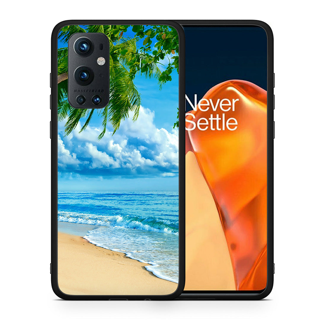 Θήκη OnePlus 9 Pro Beautiful Beach από τη Smartfits με σχέδιο στο πίσω μέρος και μαύρο περίβλημα | OnePlus 9 Pro Beautiful Beach case with colorful back and black bezels