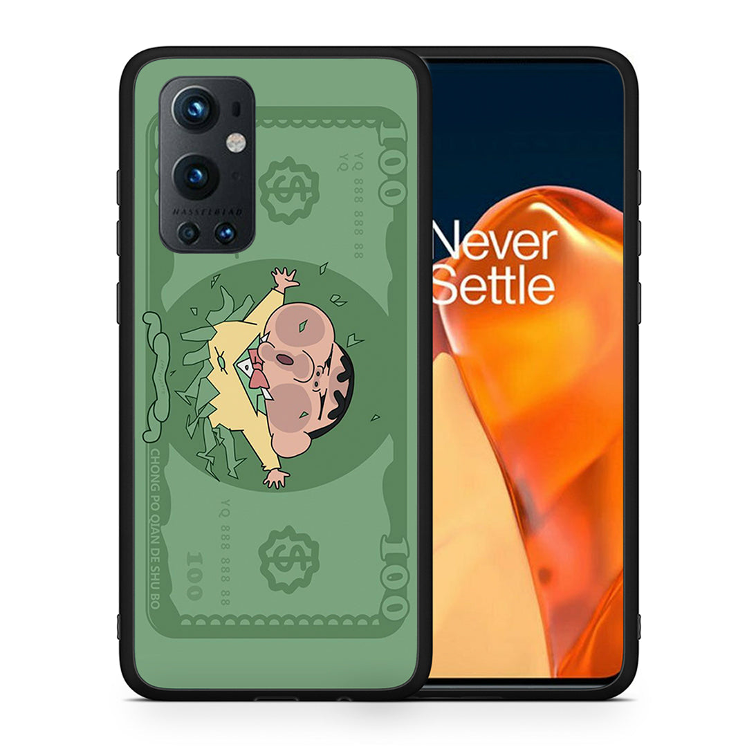 Θήκη Αγίου Βαλεντίνου OnePlus 9 Pro Big Money από τη Smartfits με σχέδιο στο πίσω μέρος και μαύρο περίβλημα | OnePlus 9 Pro Big Money case with colorful back and black bezels