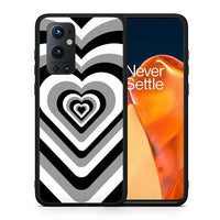 Thumbnail for Θήκη OnePlus 9 Pro Black Hearts από τη Smartfits με σχέδιο στο πίσω μέρος και μαύρο περίβλημα | OnePlus 9 Pro Black Hearts case with colorful back and black bezels