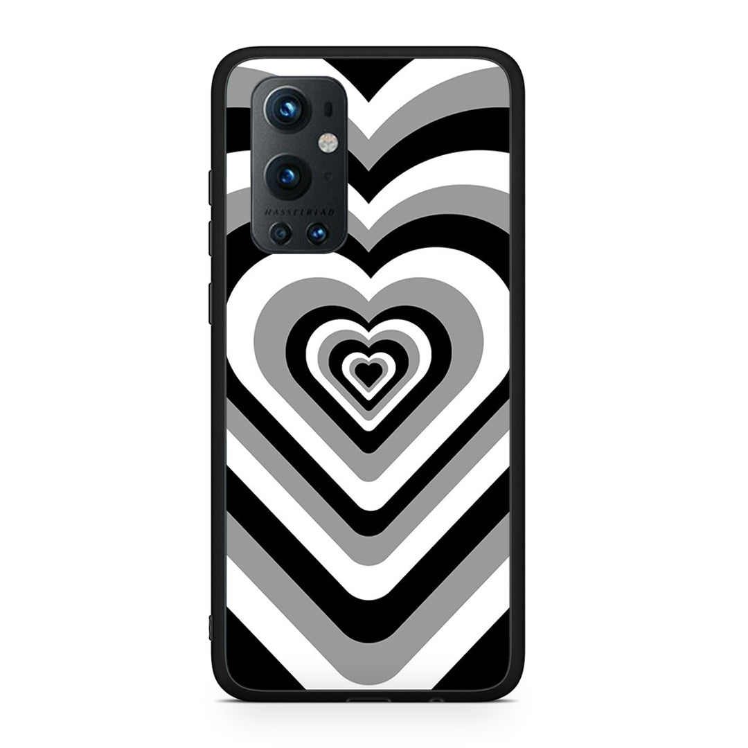 OnePlus 9 Pro Black Hearts θήκη από τη Smartfits με σχέδιο στο πίσω μέρος και μαύρο περίβλημα | Smartphone case with colorful back and black bezels by Smartfits