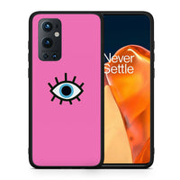 Thumbnail for Θήκη OnePlus 9 Pro Blue Eye Pink από τη Smartfits με σχέδιο στο πίσω μέρος και μαύρο περίβλημα | OnePlus 9 Pro Blue Eye Pink case with colorful back and black bezels