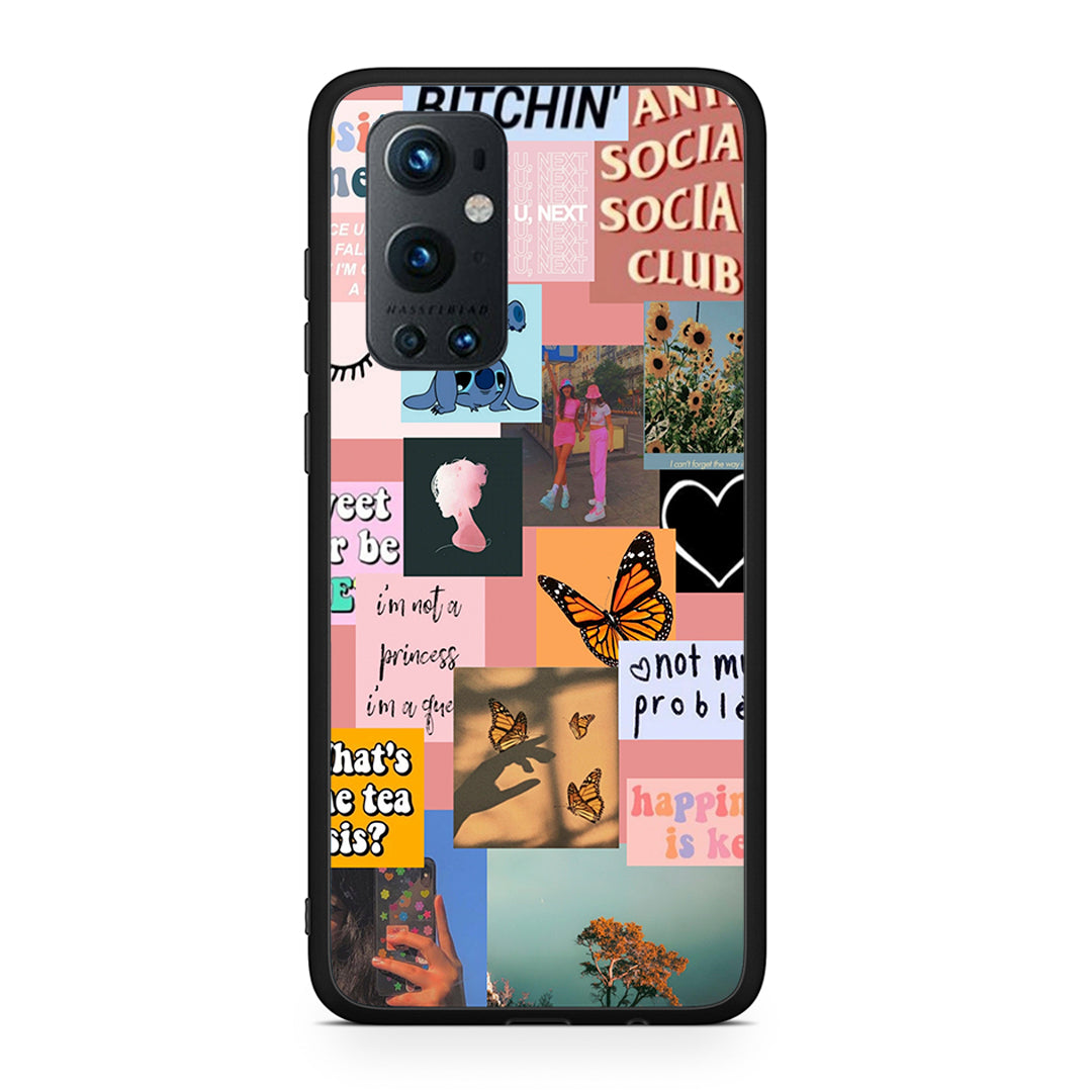 OnePlus 9 Pro Collage Bitchin Θήκη Αγίου Βαλεντίνου από τη Smartfits με σχέδιο στο πίσω μέρος και μαύρο περίβλημα | Smartphone case with colorful back and black bezels by Smartfits