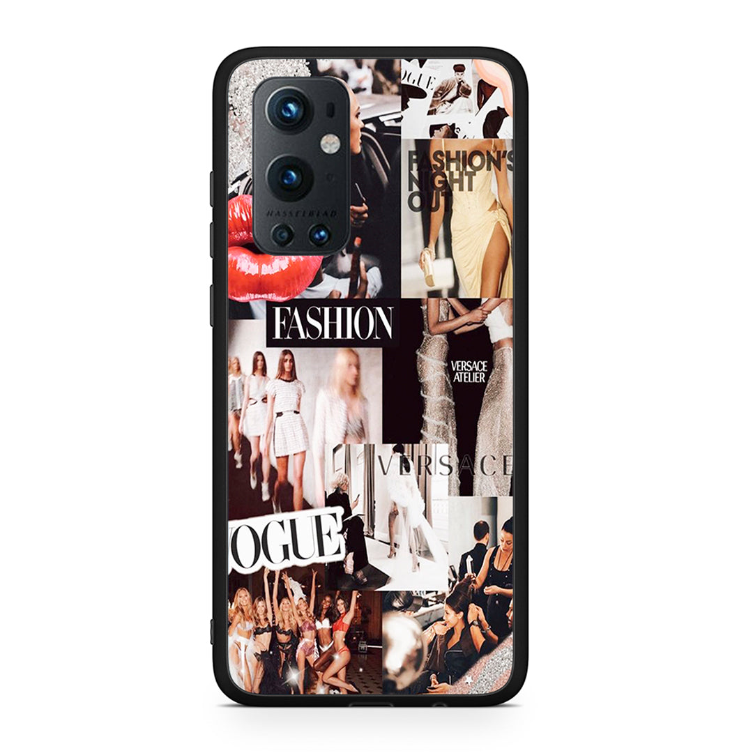 OnePlus 9 Pro Collage Fashion Θήκη Αγίου Βαλεντίνου από τη Smartfits με σχέδιο στο πίσω μέρος και μαύρο περίβλημα | Smartphone case with colorful back and black bezels by Smartfits