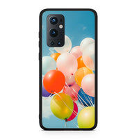 Thumbnail for OnePlus 9 Pro Colorful Balloons θήκη από τη Smartfits με σχέδιο στο πίσω μέρος και μαύρο περίβλημα | Smartphone case with colorful back and black bezels by Smartfits