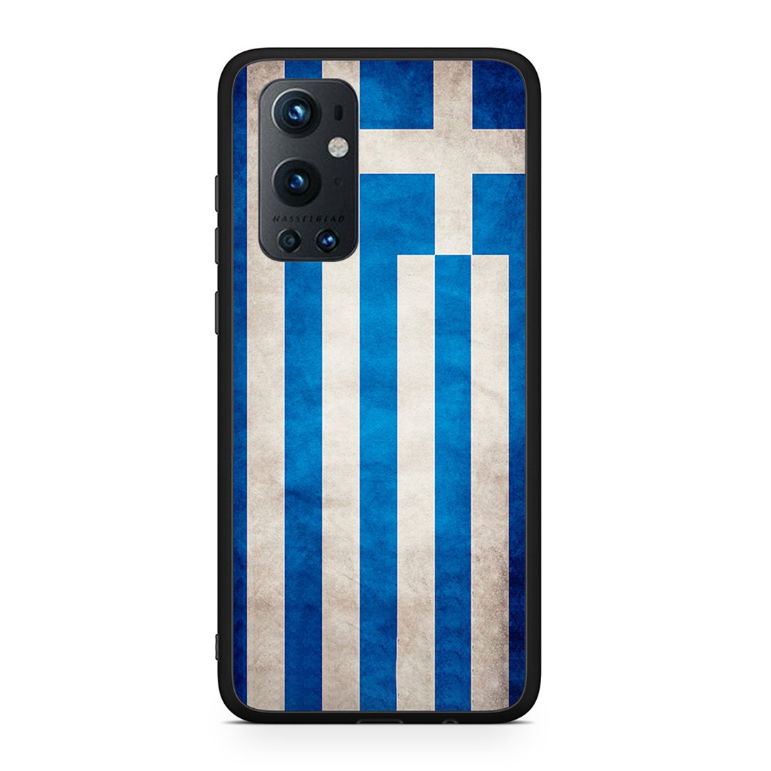 OnePlus 9 Pro Greek Flag θήκη από τη Smartfits με σχέδιο στο πίσω μέρος και μαύρο περίβλημα | Smartphone case with colorful back and black bezels by Smartfits