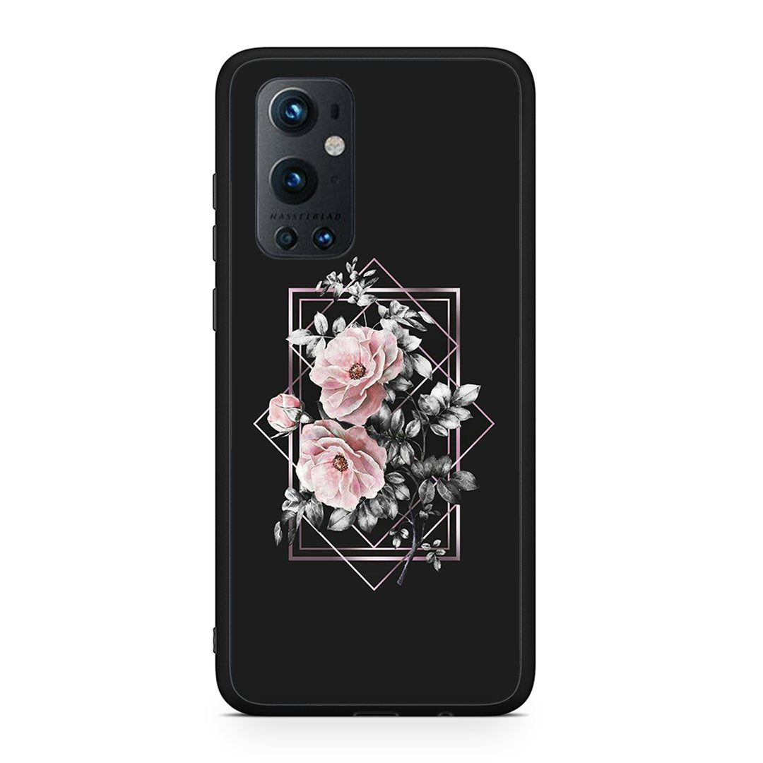 OnePlus 9 Pro Frame Flower θήκη από τη Smartfits με σχέδιο στο πίσω μέρος και μαύρο περίβλημα | Smartphone case with colorful back and black bezels by Smartfits