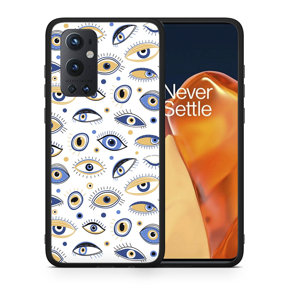 Θήκη OnePlus 9 Pro Ftou Ftou από τη Smartfits με σχέδιο στο πίσω μέρος και μαύρο περίβλημα | OnePlus 9 Pro Ftou Ftou case with colorful back and black bezels