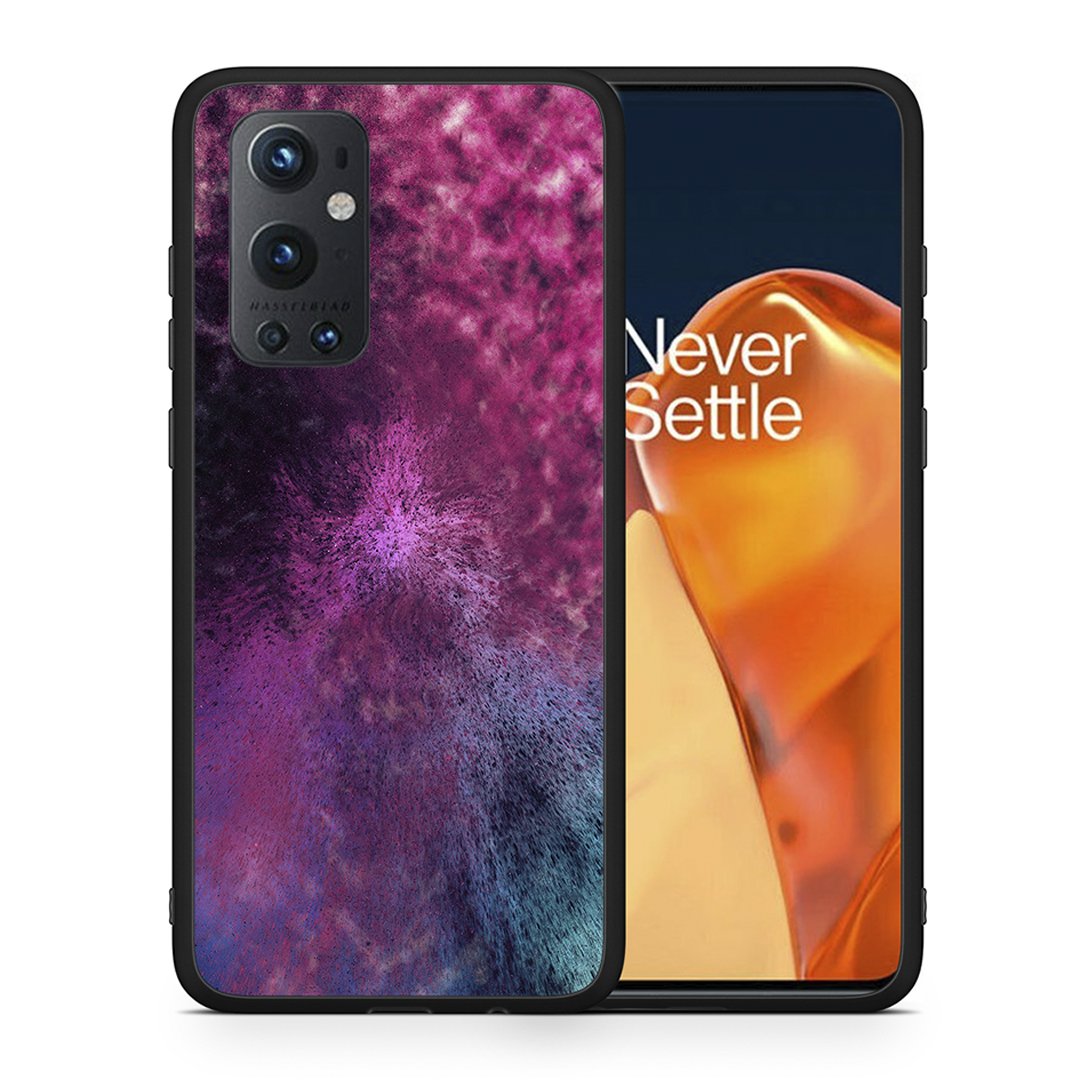 Θήκη OnePlus 9 Pro Aurora Galaxy από τη Smartfits με σχέδιο στο πίσω μέρος και μαύρο περίβλημα | OnePlus 9 Pro Aurora Galaxy case with colorful back and black bezels