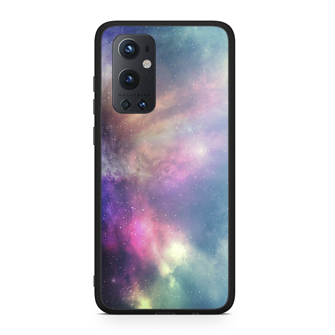 OnePlus 9 Pro Rainbow Galaxy θήκη από τη Smartfits με σχέδιο στο πίσω μέρος και μαύρο περίβλημα | Smartphone case with colorful back and black bezels by Smartfits