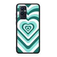Thumbnail for OnePlus 9 Pro Green Hearts θήκη από τη Smartfits με σχέδιο στο πίσω μέρος και μαύρο περίβλημα | Smartphone case with colorful back and black bezels by Smartfits