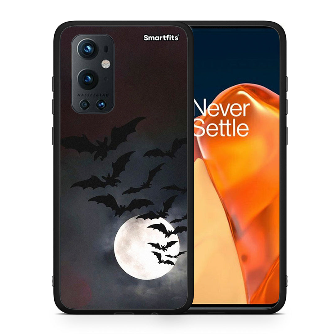 Θήκη OnePlus 9 Pro Halloween Bat Night από τη Smartfits με σχέδιο στο πίσω μέρος και μαύρο περίβλημα | OnePlus 9 Pro Halloween Bat Night case with colorful back and black bezels