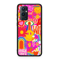Thumbnail for OnePlus 9 Pro Hippie Love θήκη από τη Smartfits με σχέδιο στο πίσω μέρος και μαύρο περίβλημα | Smartphone case with colorful back and black bezels by Smartfits