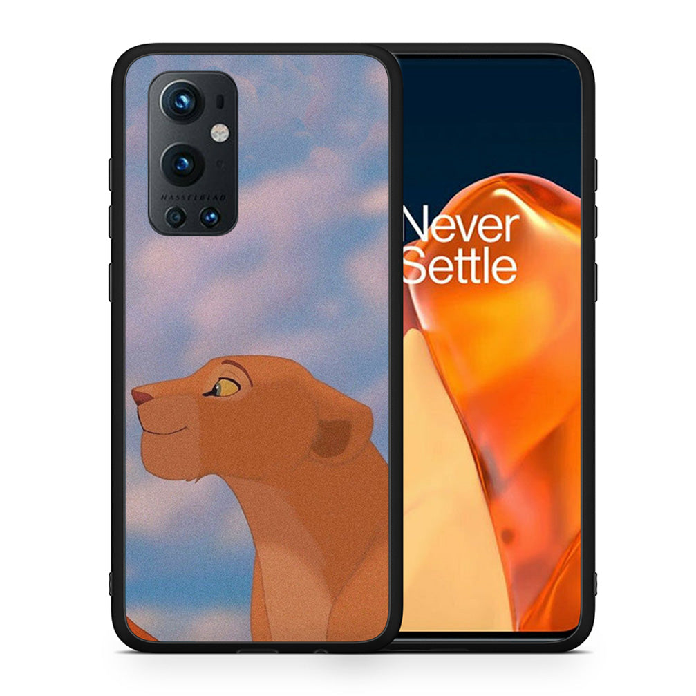 Θήκη Αγίου Βαλεντίνου OnePlus 9 Pro Lion Love 2 από τη Smartfits με σχέδιο στο πίσω μέρος και μαύρο περίβλημα | OnePlus 9 Pro Lion Love 2 case with colorful back and black bezels