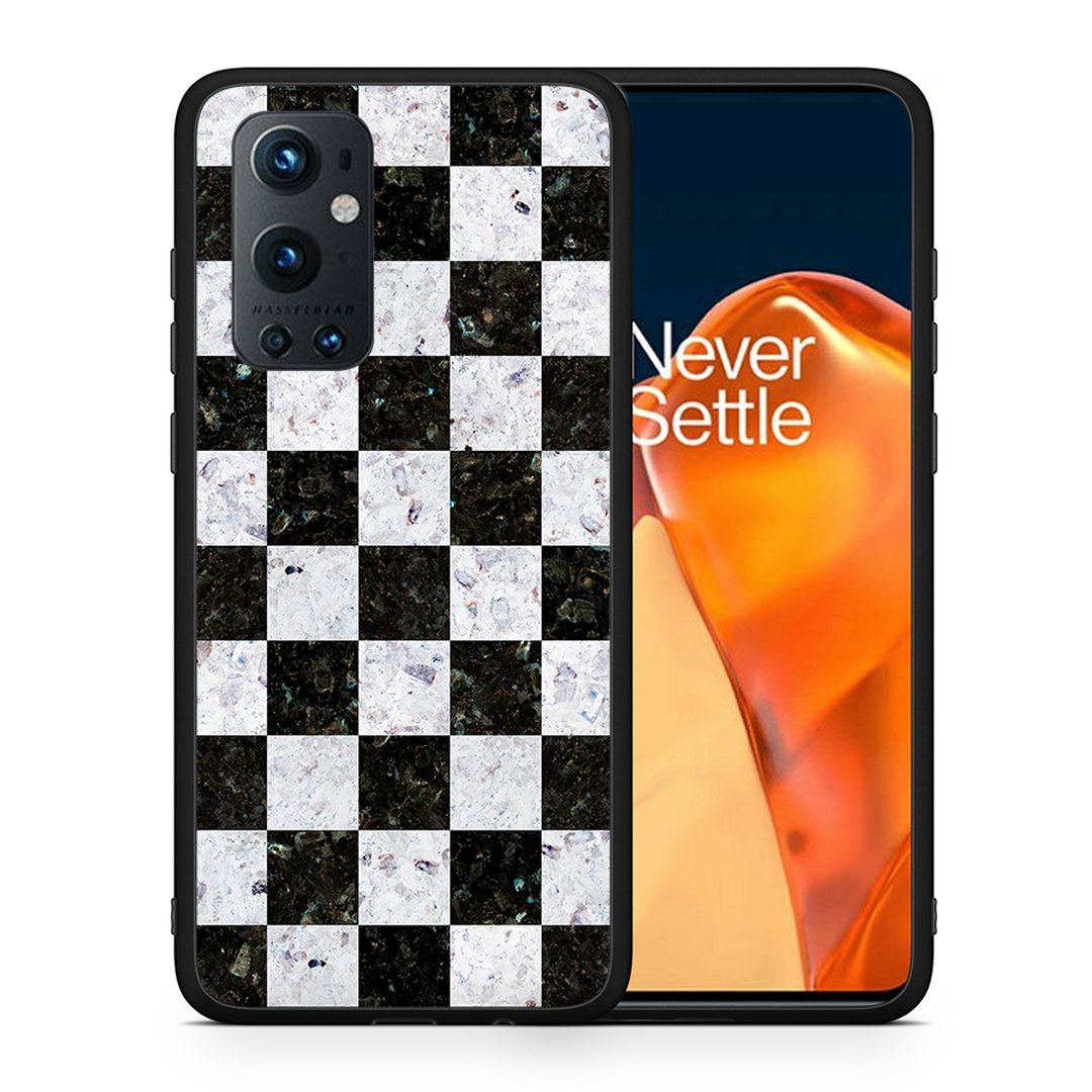 Θήκη OnePlus 9 Pro Square Geometric Marble από τη Smartfits με σχέδιο στο πίσω μέρος και μαύρο περίβλημα | OnePlus 9 Pro Square Geometric Marble case with colorful back and black bezels