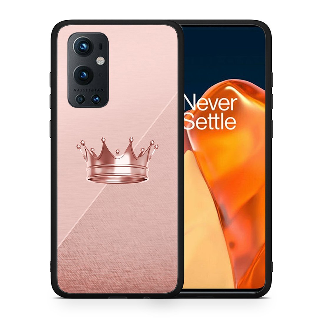 Θήκη OnePlus 9 Pro Crown Minimal από τη Smartfits με σχέδιο στο πίσω μέρος και μαύρο περίβλημα | OnePlus 9 Pro Crown Minimal case with colorful back and black bezels