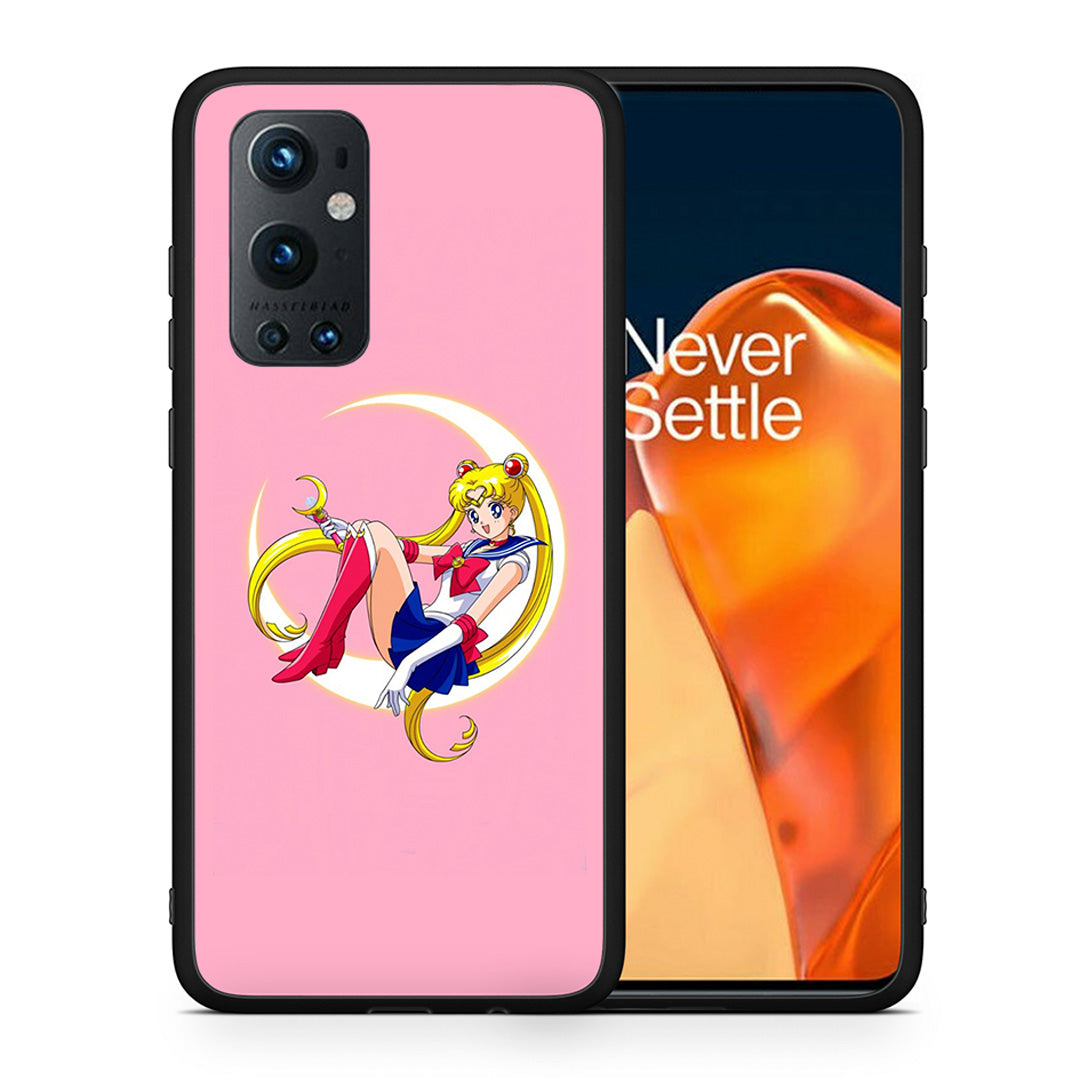 Θήκη OnePlus 9 Pro Moon Girl από τη Smartfits με σχέδιο στο πίσω μέρος και μαύρο περίβλημα | OnePlus 9 Pro Moon Girl case with colorful back and black bezels