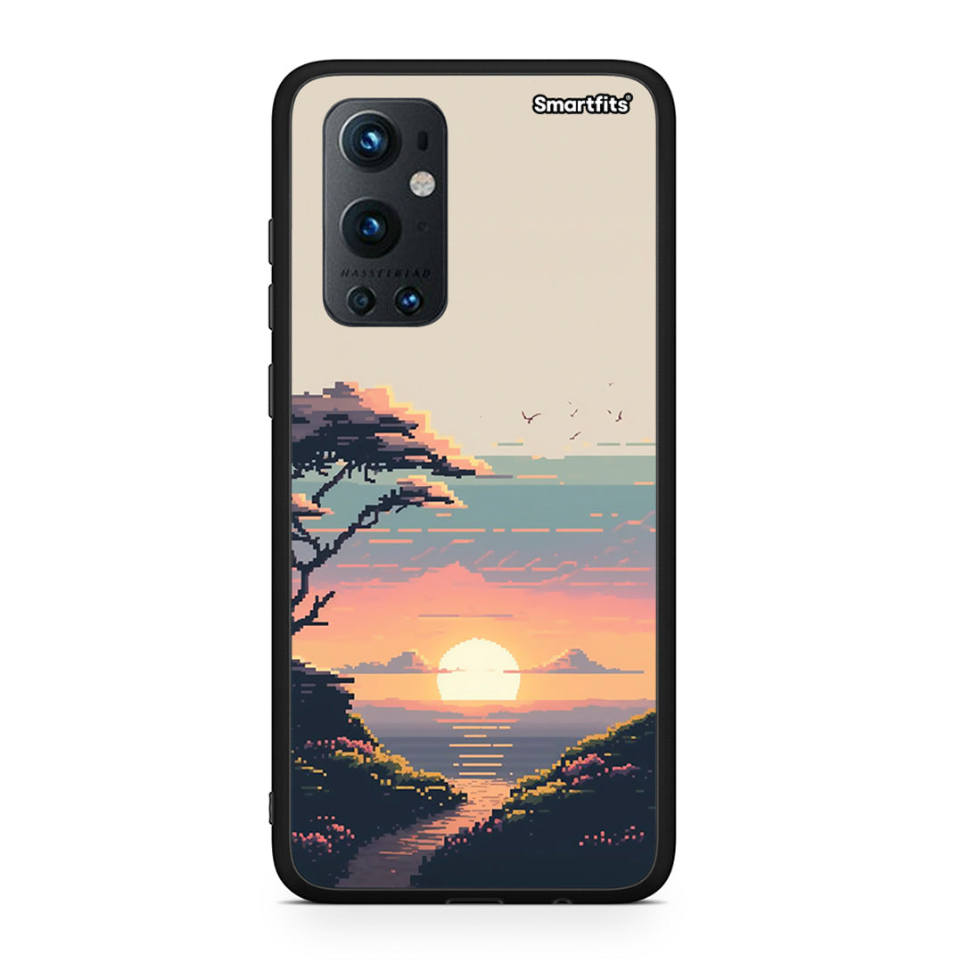 OnePlus 9 Pro Pixel Sunset Θήκη από τη Smartfits με σχέδιο στο πίσω μέρος και μαύρο περίβλημα | Smartphone case with colorful back and black bezels by Smartfits