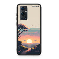 Thumbnail for OnePlus 9 Pro Pixel Sunset Θήκη από τη Smartfits με σχέδιο στο πίσω μέρος και μαύρο περίβλημα | Smartphone case with colorful back and black bezels by Smartfits