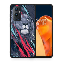 Thumbnail for Θήκη OnePlus 9 Pro Lion Designer PopArt από τη Smartfits με σχέδιο στο πίσω μέρος και μαύρο περίβλημα | OnePlus 9 Pro Lion Designer PopArt case with colorful back and black bezels