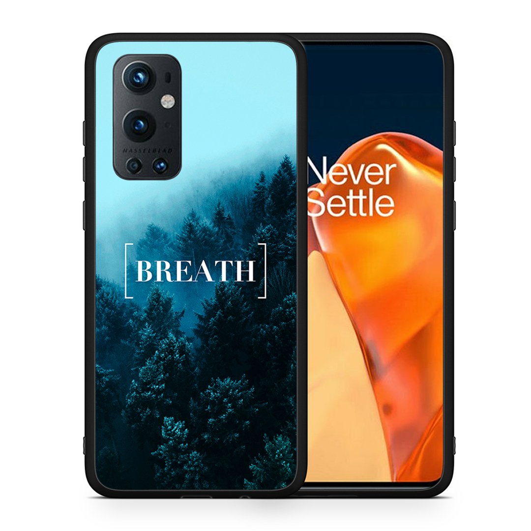 Θήκη OnePlus 9 Pro Breath Quote από τη Smartfits με σχέδιο στο πίσω μέρος και μαύρο περίβλημα | OnePlus 9 Pro Breath Quote case with colorful back and black bezels