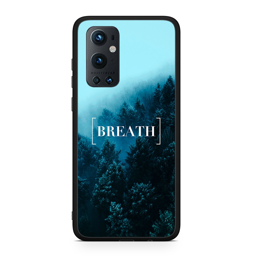 OnePlus 9 Pro Breath Quote θήκη από τη Smartfits με σχέδιο στο πίσω μέρος και μαύρο περίβλημα | Smartphone case with colorful back and black bezels by Smartfits