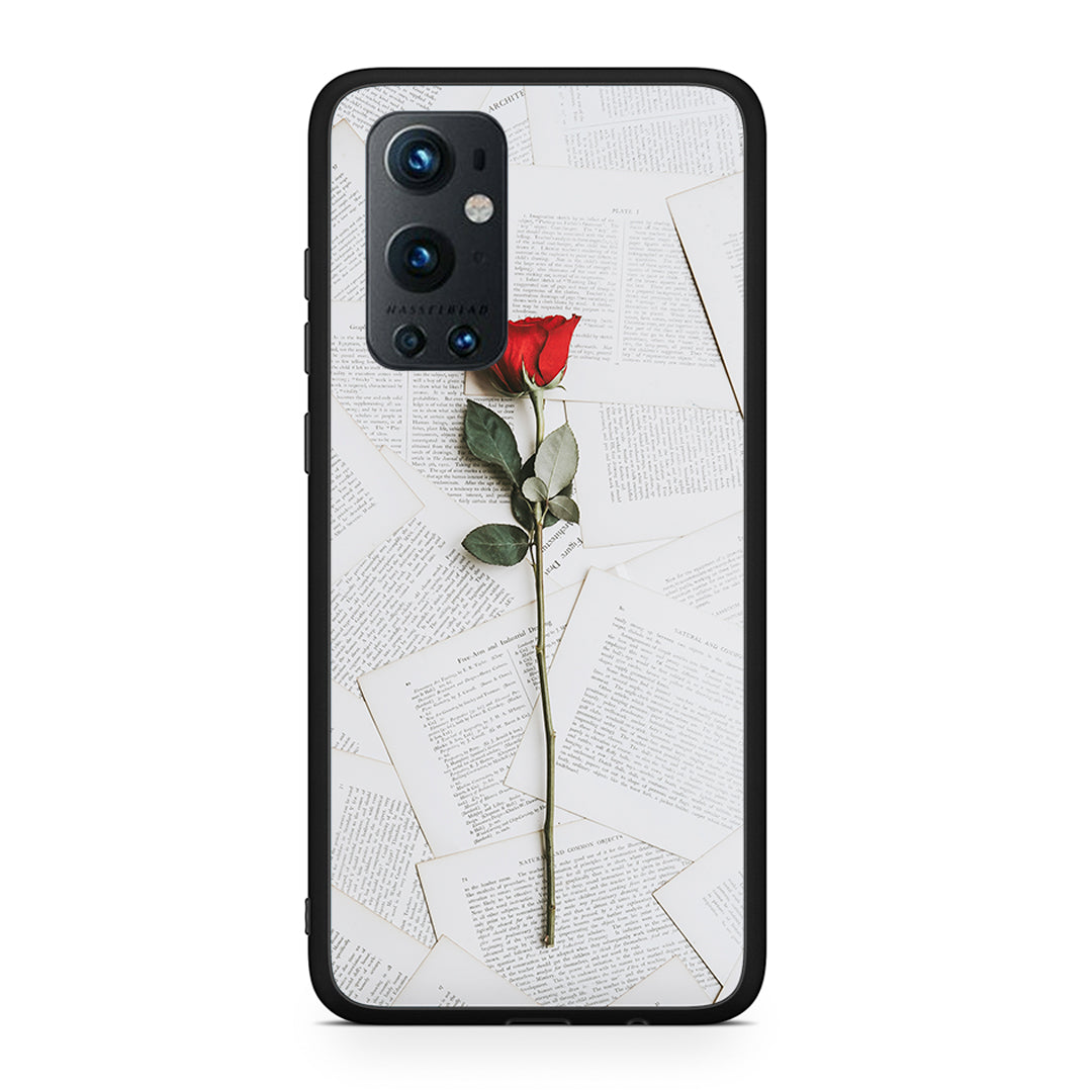 OnePlus 9 Pro Red Rose θήκη από τη Smartfits με σχέδιο στο πίσω μέρος και μαύρο περίβλημα | Smartphone case with colorful back and black bezels by Smartfits