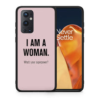 Thumbnail for Θήκη OnePlus 9 Pro Superpower Woman από τη Smartfits με σχέδιο στο πίσω μέρος και μαύρο περίβλημα | OnePlus 9 Pro Superpower Woman case with colorful back and black bezels