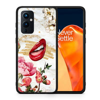 Thumbnail for Θήκη OnePlus 9 Red Lips από τη Smartfits με σχέδιο στο πίσω μέρος και μαύρο περίβλημα | OnePlus 9 Red Lips case with colorful back and black bezels