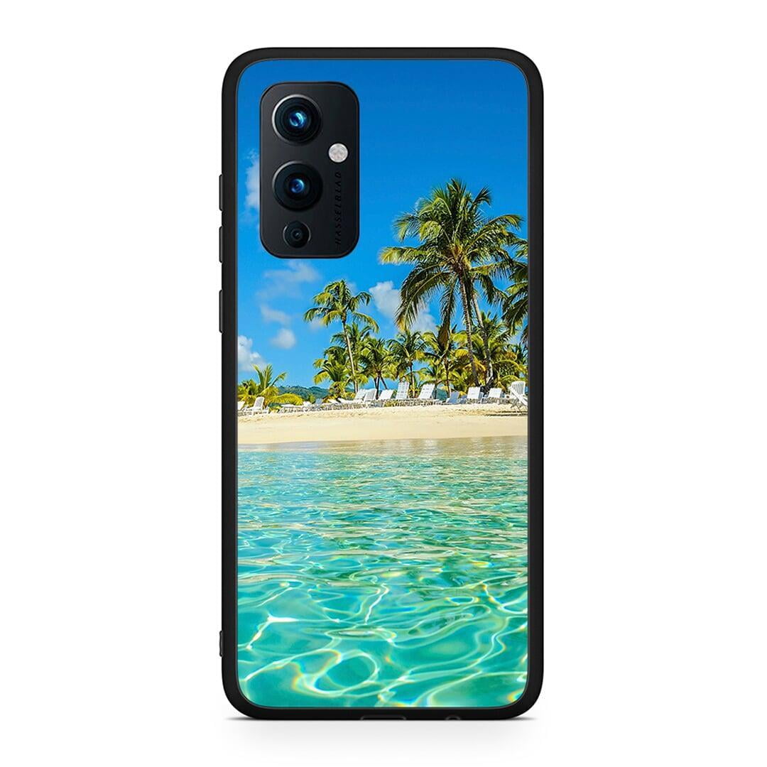 OnePlus 9 Tropical Vibes Θήκη από τη Smartfits με σχέδιο στο πίσω μέρος και μαύρο περίβλημα | Smartphone case with colorful back and black bezels by Smartfits