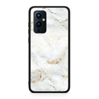 Thumbnail for OnePlus 9 White Gold Marble θήκη από τη Smartfits με σχέδιο στο πίσω μέρος και μαύρο περίβλημα | Smartphone case with colorful back and black bezels by Smartfits