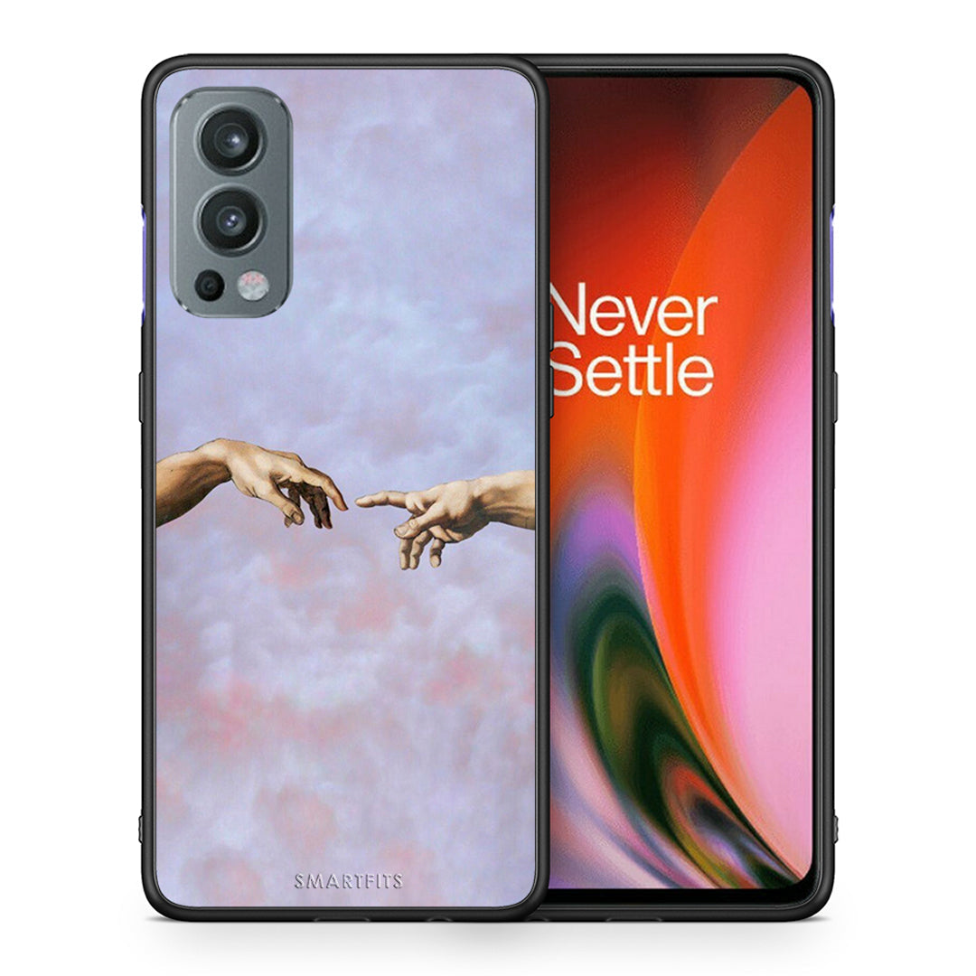 Θήκη OnePlus Nord 2 5G Adam Hand από τη Smartfits με σχέδιο στο πίσω μέρος και μαύρο περίβλημα | OnePlus Nord 2 5G Adam Hand case with colorful back and black bezels