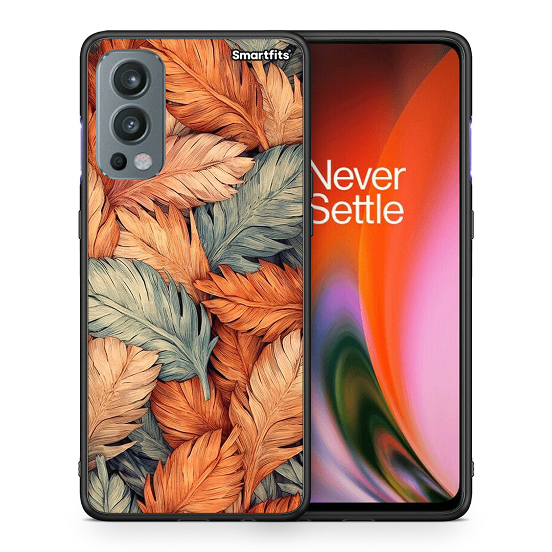 Θήκη OnePlus Nord 2 5G Autumn Leaves από τη Smartfits με σχέδιο στο πίσω μέρος και μαύρο περίβλημα | OnePlus Nord 2 5G Autumn Leaves case with colorful back and black bezels