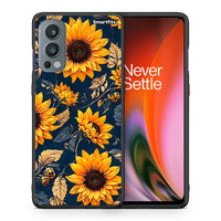 Thumbnail for Θήκη OnePlus Nord 2 5G Autumn Sunflowers από τη Smartfits με σχέδιο στο πίσω μέρος και μαύρο περίβλημα | OnePlus Nord 2 5G Autumn Sunflowers case with colorful back and black bezels
