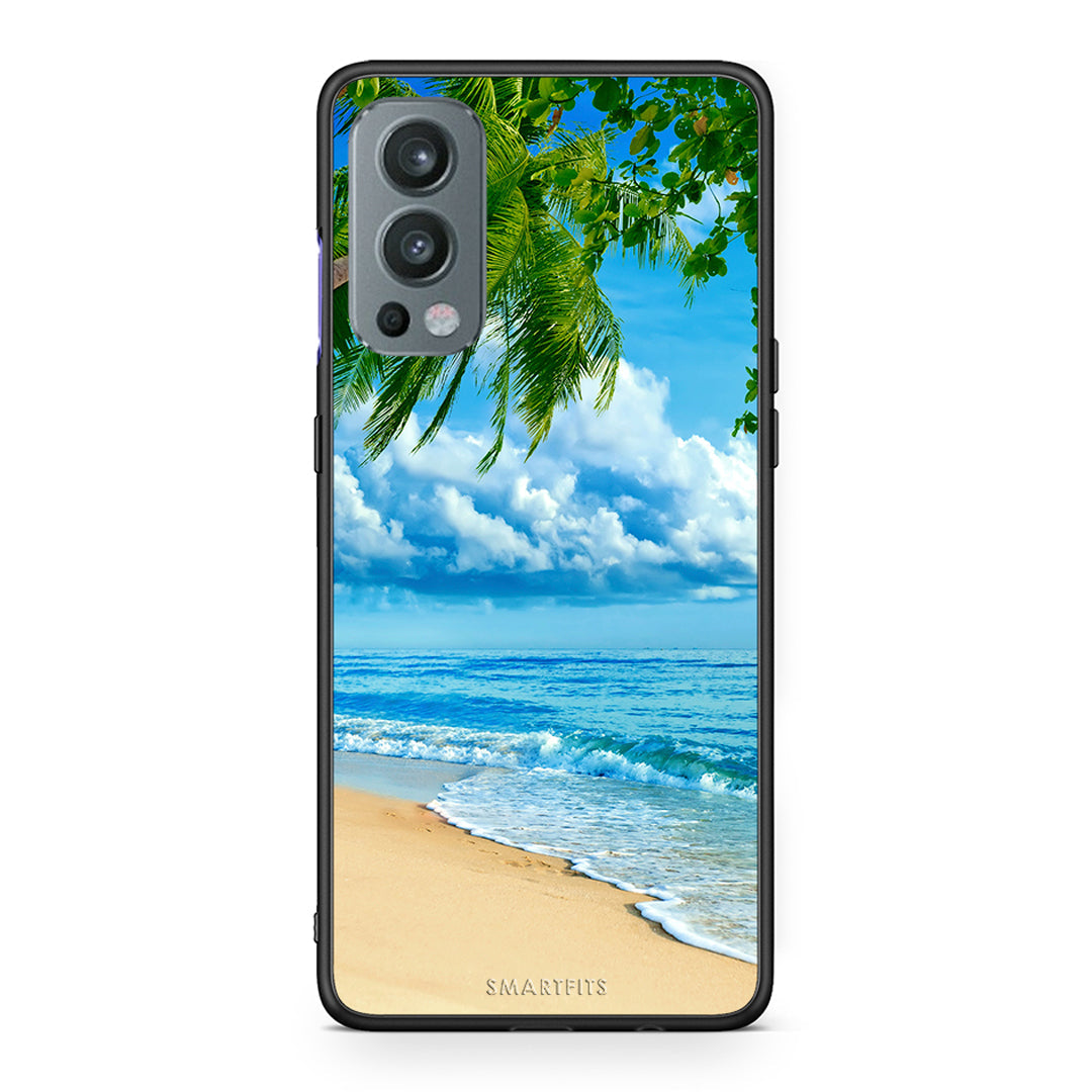 OnePlus Nord 2 5G Beautiful Beach θήκη από τη Smartfits με σχέδιο στο πίσω μέρος και μαύρο περίβλημα | Smartphone case with colorful back and black bezels by Smartfits
