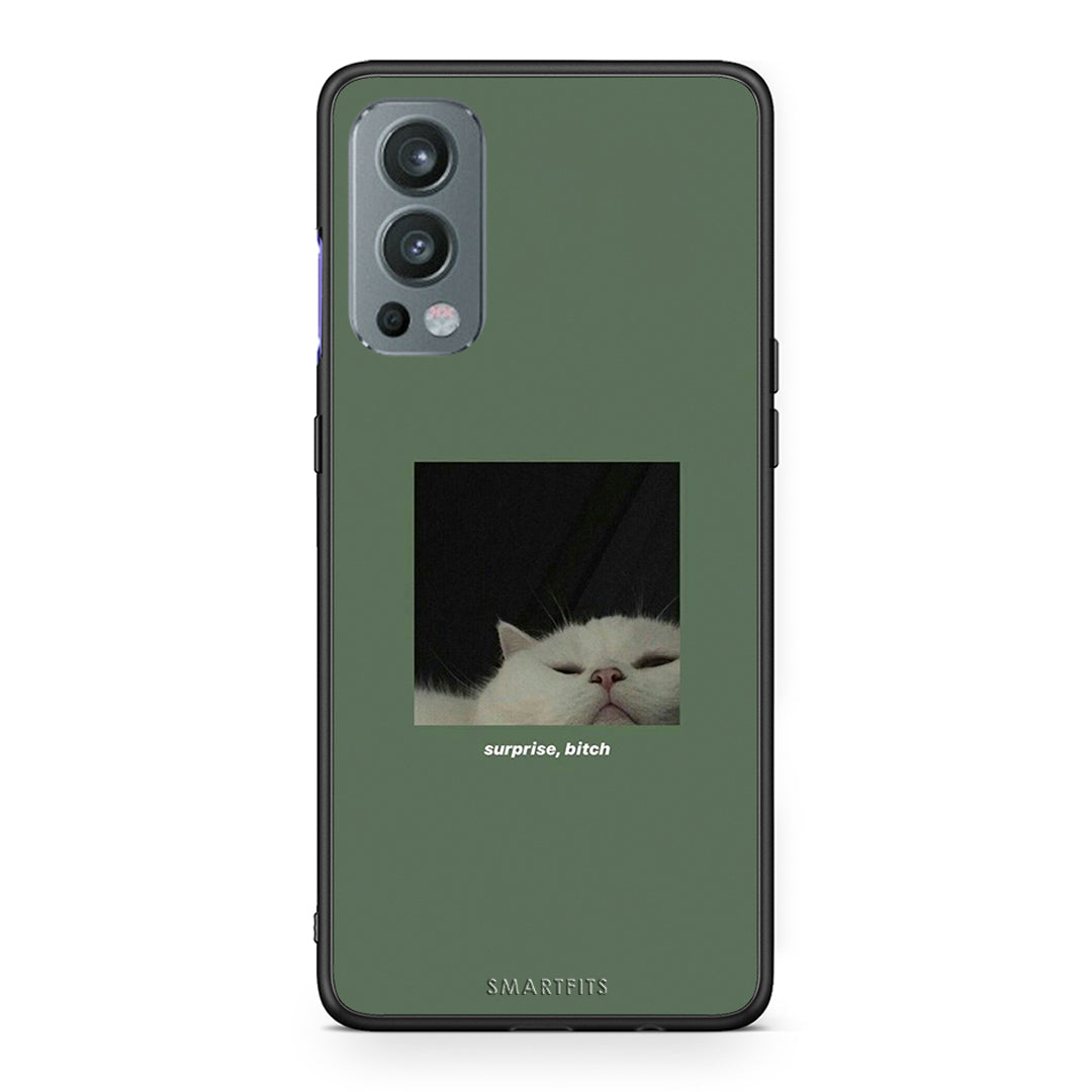 OnePlus Nord 2 5G Bitch Surprise θήκη από τη Smartfits με σχέδιο στο πίσω μέρος και μαύρο περίβλημα | Smartphone case with colorful back and black bezels by Smartfits