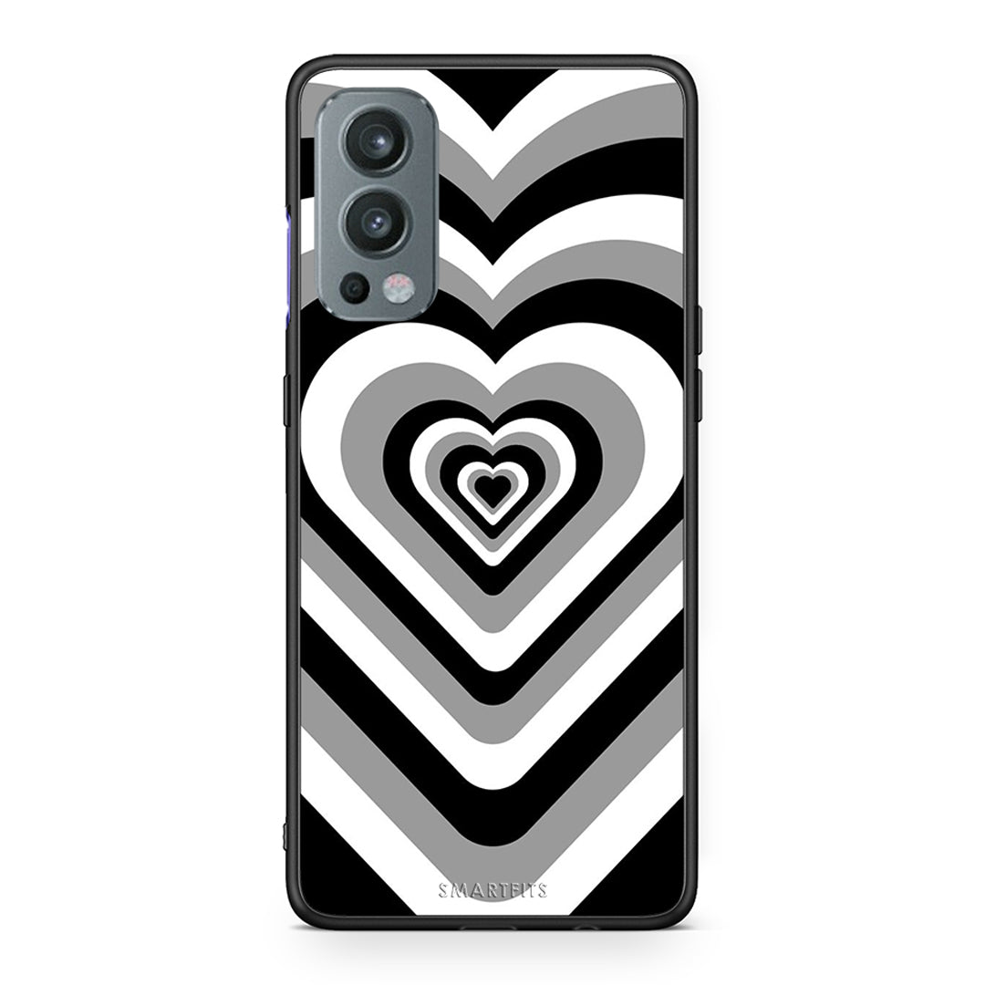 OnePlus Nord 2 5G Black Hearts θήκη από τη Smartfits με σχέδιο στο πίσω μέρος και μαύρο περίβλημα | Smartphone case with colorful back and black bezels by Smartfits